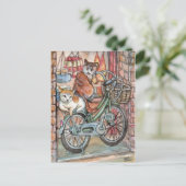 Katzen vor dem Fleischladen Postkarte (Stehend Vorderseite)