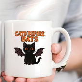 Katzen vor Fledermäusen Halloween Schwarze Katze Kaffeetasse