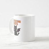 Katzen vor Fledermäusen Halloween Schwarze Katze Kaffeetasse (Vorderseite Links)