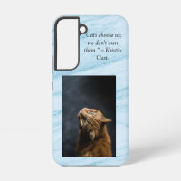 Katzen wählen uns blauen Marmorhintergrund Samsung