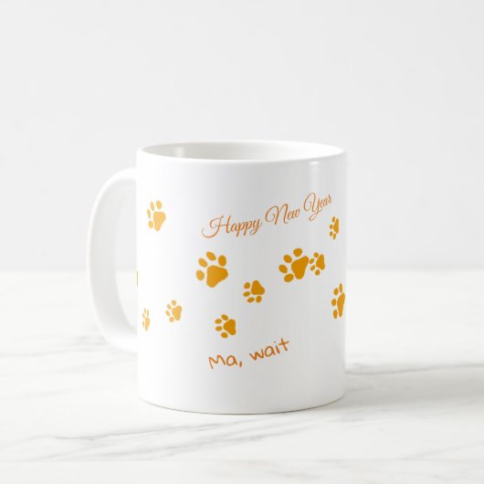 Katzen Walk Orange Paws Kaffeetasse (Vorderseite Links)