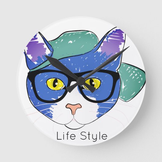 Katzen Wanduhr (Vorderseite)