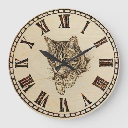 Katzen-Wanduhr Große Wanduhr (Vorderseite)