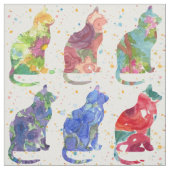 Katzen Wasserfarbene Blume Spots Stoff (Muster)
