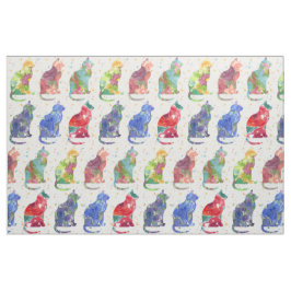 Katzen Wasserfarbene Blume Spots Stoff