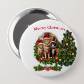 Katzen Weihnachten Button (Vorne & Hinten)