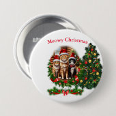 Katzen Weihnachten Button (Vorne & Hinten)