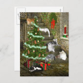 Katzen-Weihnachten Feiertagspostkarte (Vorne/Hinten)