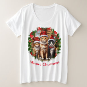 Katzen Weihnachten Große Größe T-Shirt