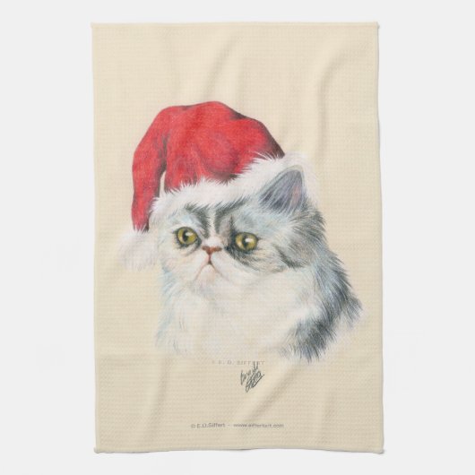 Katzen-Weihnachten Handtuch (Vertikal)