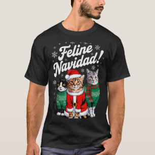 Katzen-Weihnachten Lustige Katze Weihnachten Xmas  T-Shirt