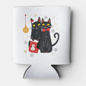 Katzen Weihnachten Retro 50er 60er Xmas (2) Dosenkühler (Vorderseite)