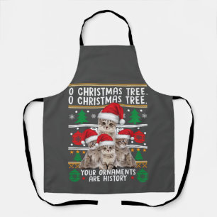 Katzen Weihnachten Shirt Funny Ornaments Pajama Fa Schürze