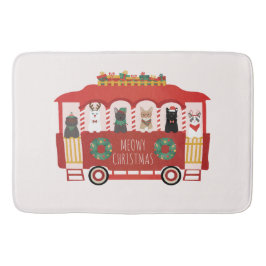 Katzen Weihnachten Trolly Meowy Weihnachten Badematte