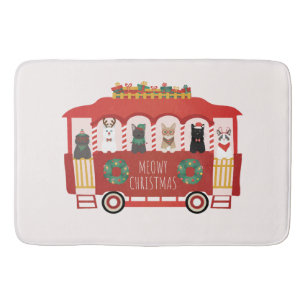 Katzen Weihnachten Trolly Meowy Weihnachten Badematte