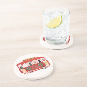 Katzen Weihnachten Trolly Meowy Weihnachten Getränkeuntersetzer (Seite)