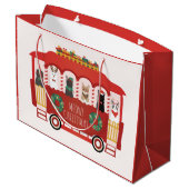 Katzen Weihnachten Trolly Meowy Weihnachten Große Geschenktüte (Rückseite Schrägansicht)