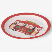 Katzen Weihnachten Trolly Meowy Weihnachten Pappteller (Schrägansicht)