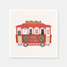 Katzen Weihnachten Trolly Meowy Weihnachten Serviette