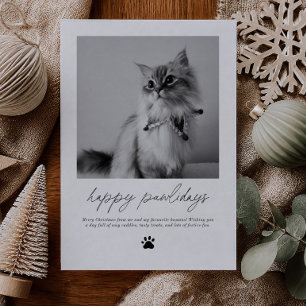 Katzen-Weihnachts-Handschrift-Foto Feiertagskarte