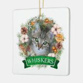 Katzen-Weihnachts-Kranz-Ornament Keramikornament (Links)