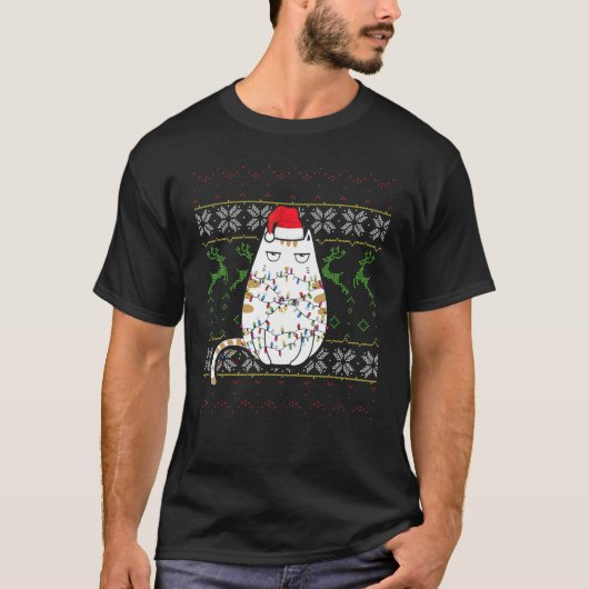 Katzen-Weihnachts-Pullover hässlicher Weihnachtsp T-Shirt (Vorderseite)