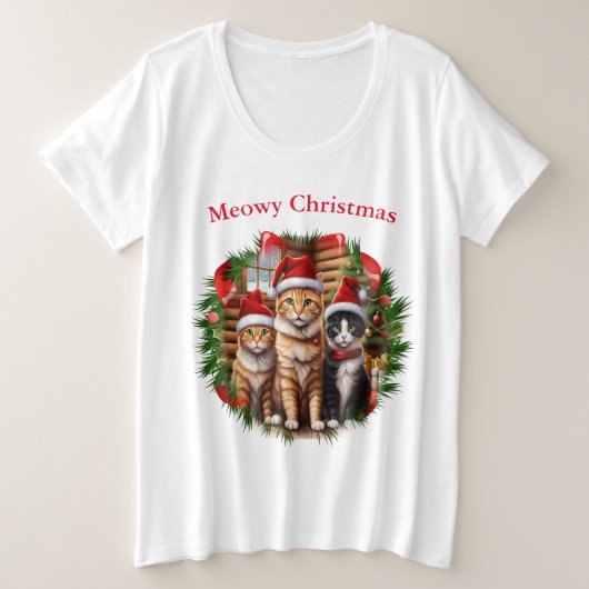 Katzen Weihnachts-T - Shirt (Design vorne)