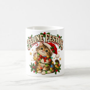 Katzen-Weihnachts-Tasse mit lustigem Kätzchen Kaffeetasse