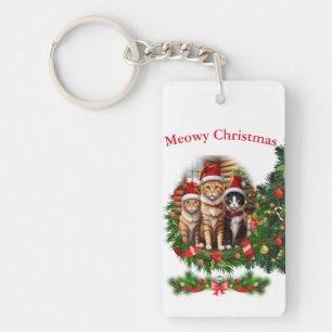 Katzen-Weihnachtsanhänger Schlüsselanhänger