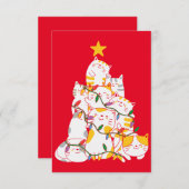 Katzen Weihnachtsbaum Funny Cats Weihnachten Dankeskarte (Vorne/Hinten)