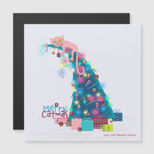 Katzen-Weihnachtsbaum Magnetische Weihnachtskarte Magnetkarte