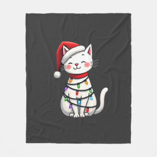 Katzen-Weihnachtsbaum-Weihnachten (5) Fleecedecke
