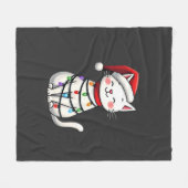 Katzen-Weihnachtsbaum-Weihnachten (5) Fleecedecke (Vorderseite (Horizontal))