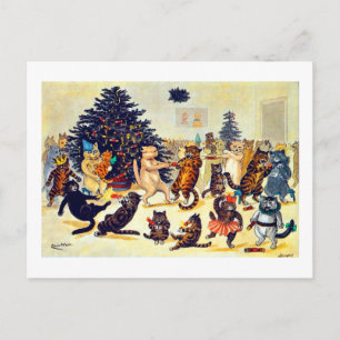 Katzen-Weihnachtsfeier, Louis Wain Feiertagspostkarte