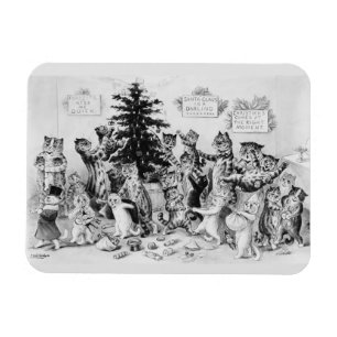 Katzen Weihnachtsfest Party Louis Wain Magnet