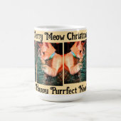 Katzen-Weihnachtsfoto-Text anpassen Kaffeetasse (Mittel)