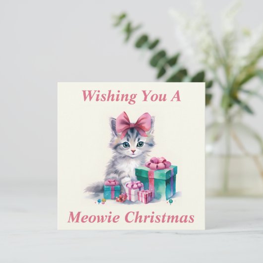 Katzen-Weihnachtskarte Dankeskarte (Stehend Vorderseite)