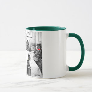 Katzen-Weihnachtskatastrophe durch Louis Wain Tasse