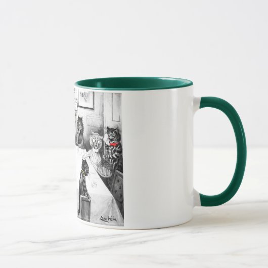 Katzen-Weihnachtskatastrophe durch Louis Wain Tasse (Rechts)