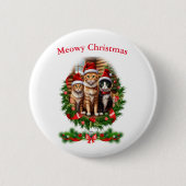 Katzen Weihnachtsknöpfe Button (Vorderseite)