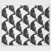 Katzen-Weihnachtsmannmütze Geschenkpapier (Flach)