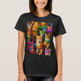 Katzen Weihnachtsmuster T-Shirt
