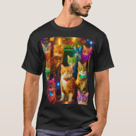 Katzen Weihnachtsmuster T-Shirt