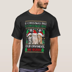 Katzen Weihnachtsschmuck Pajama Familie Match 2 T-Shirt