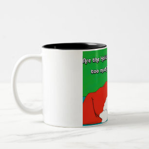 Katzen-Weihnachtstasse Zweifarbige Tasse