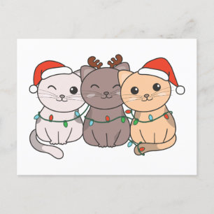 Katzen Weihnachtstiere Niedlich Katzen Feiertagspostkarte