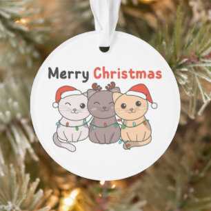 Katzen Weihnachtstiere Niedlich Katzen Frohe Weihn Ornament