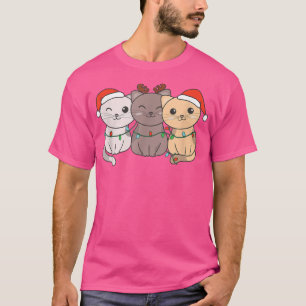 Katzen Weihnachtstiere Niedlich Katzen T-Shirt