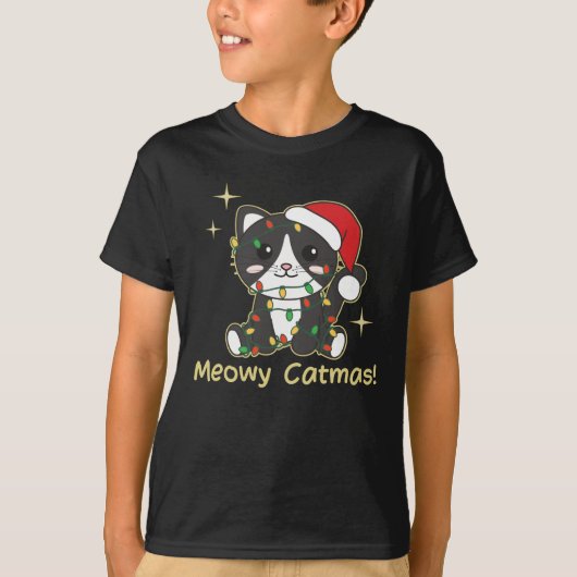 Katzen Weihnachtstiere Niedliche Katzen Meowy Catm T-Shirt (Vorderseite)