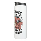 Katzen, weil die Leute gruselig witzig Geisterhadi Thermosbecher (Nach rechts gedreht)